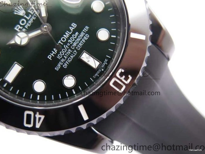 Edition SA3135 Black Black Green Strap Rubber Submariner Best 5GF Ceramic Dial on 40mm 0425